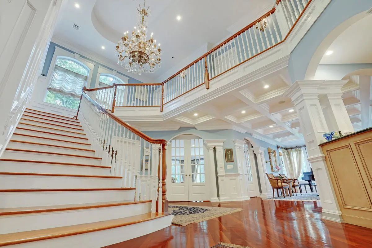 Elegant foyer with grand staircase